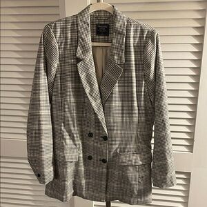Abercrombie & Fitch Blue and White Plaid Blazer